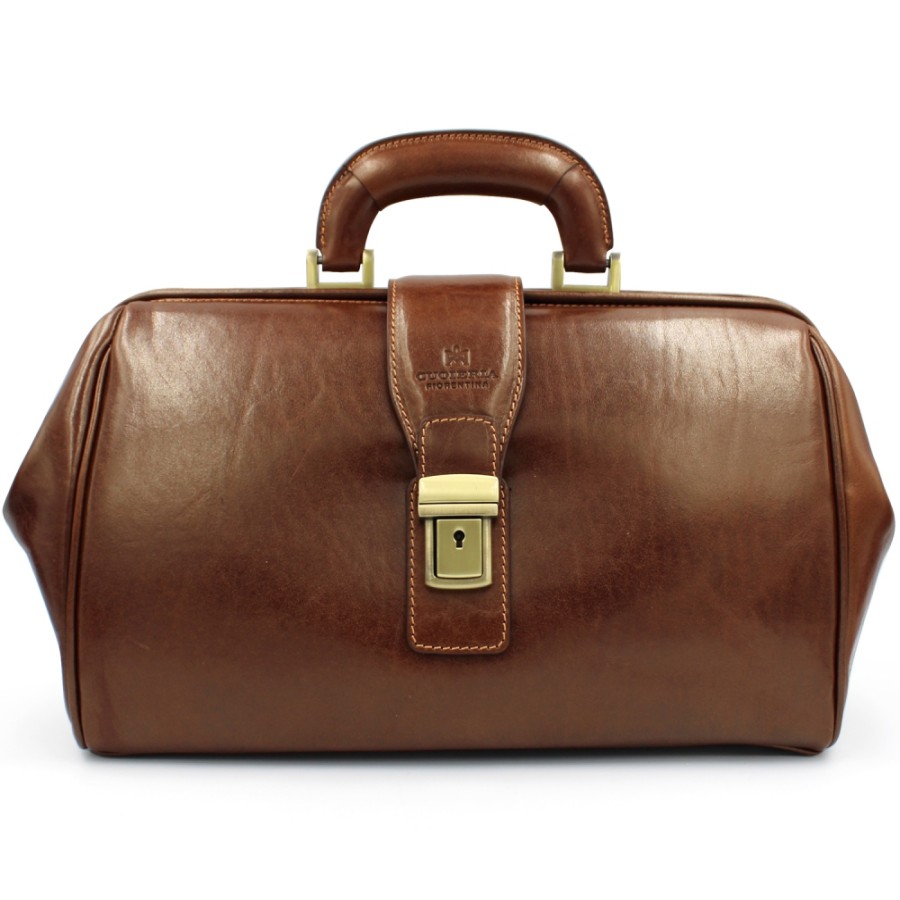 Sacs Et Accessoires De Style Vintage Cuoieria Fiorentina | Cuoieria Fiorentina Sac De Medecin De Style Classique, En Cuir Marron, Fabrique En Italie 5079040-Marrone