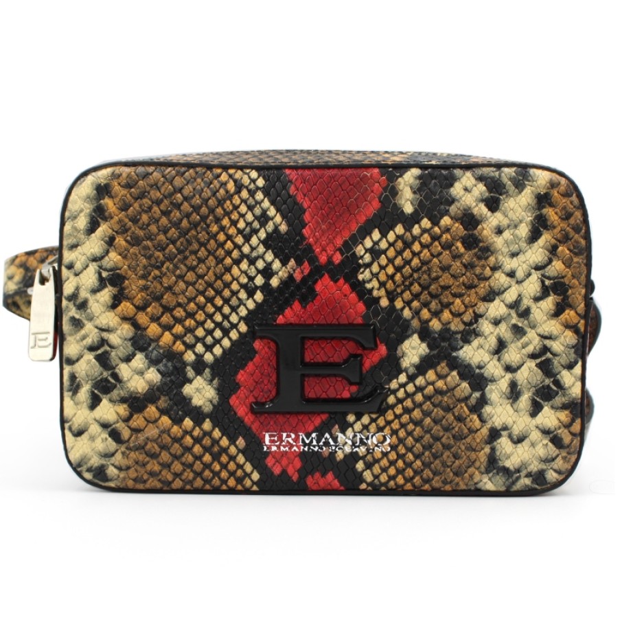 Sacs Pour Dames ERMANNO Ermanno Scervino | Ermanno Ermanno Scervino Sac A Bandouliere / Sac Banane En Cuir Avec Motif Python 12400783