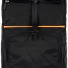 Sacs Pour Hommes BRIC'S PAR | Sac A Dos Bric'S By Pour Hommes En Nylon Noir Avec Ouverture A Enroulement Et Bande Led B3Y04493.001