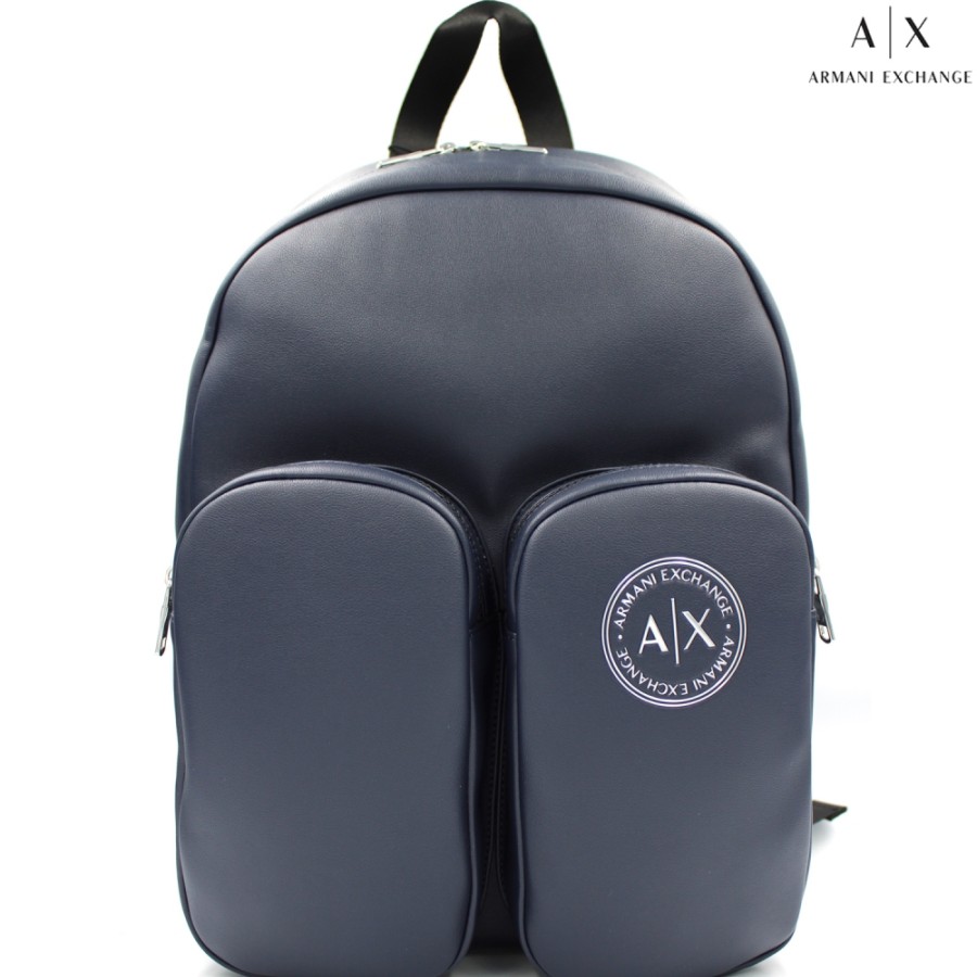 Sacs Pour Hommes échange Armani | Armani Exchange Sac A Dos Bleu Pour Hommes, Avec Deux Poches Avant 952292-0A825-Blu