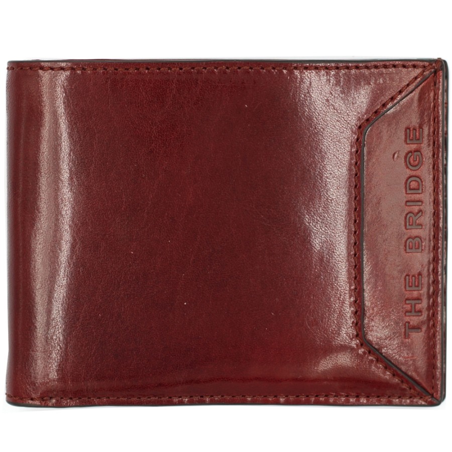 Accessoires Pour Hommes LE PONT | Portefeuille Elegant En Cuir Bordeaux Pour Hommes The Bridge 01533901