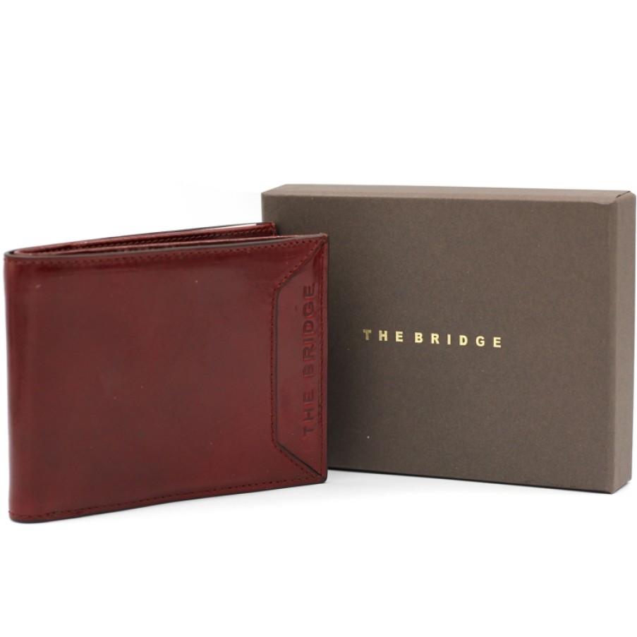 Accessoires Pour Hommes LE PONT | Portefeuille Elegant En Cuir Bordeaux Pour Hommes The Bridge 01533901