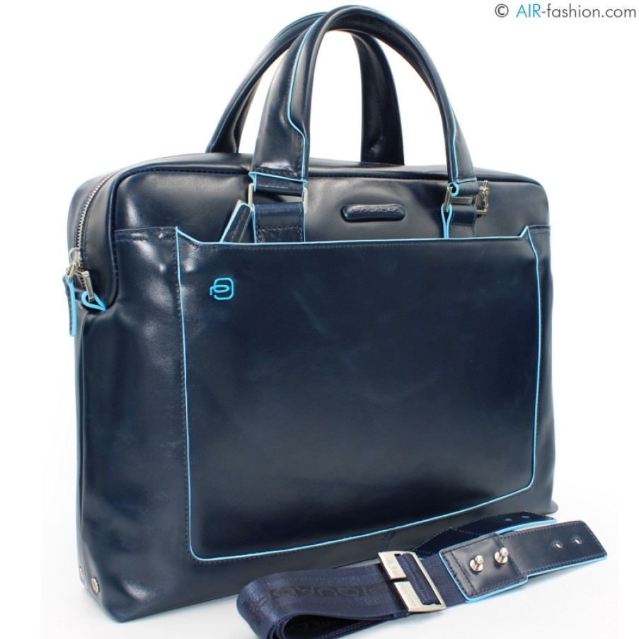 Sacs D'Affaires PIQUADRO | Sac Pour Ordinateur Portable Professionnel En Cuir Bleu Piquadro Pour Hommes Ca3335B2/Blu2