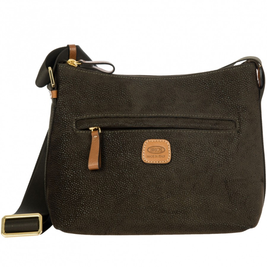 Sacs Pour Dames LES BRIC | Bric'S Life Petit Sac A Bandouliere En Tissu Resistant, Olive, Fabrique En Italie Blf05802.378