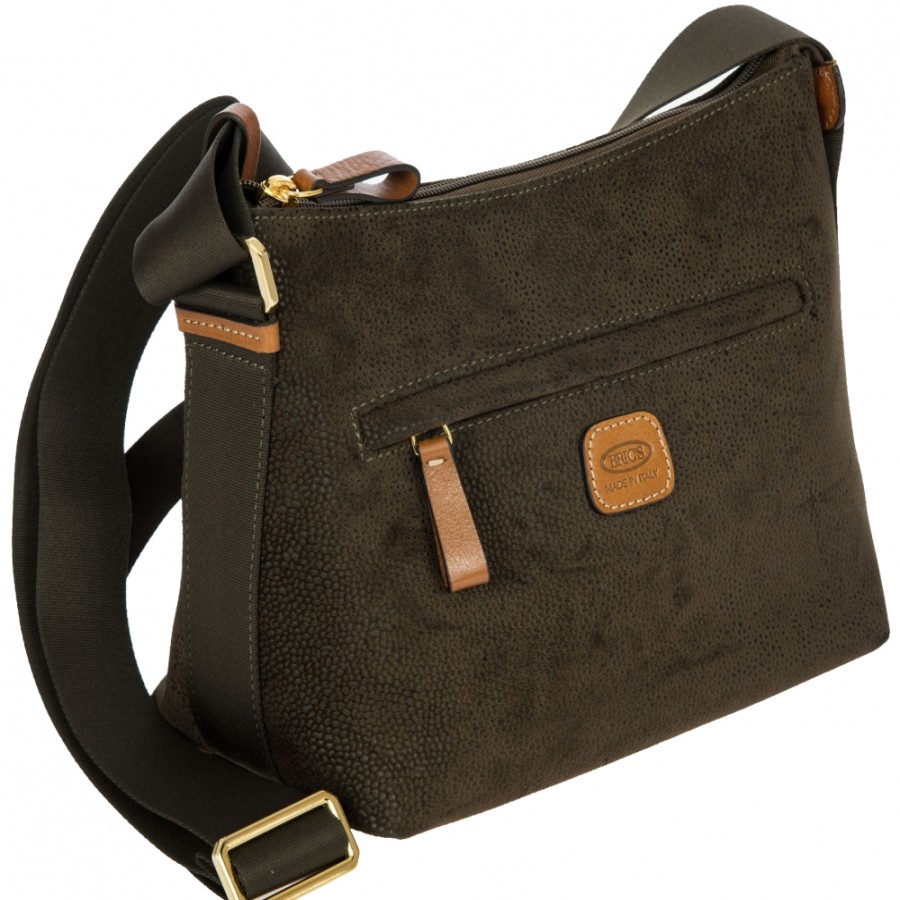 Sacs Pour Dames LES BRIC | Bric'S Life Petit Sac A Bandouliere En Tissu Resistant, Olive, Fabrique En Italie Blf05802.378