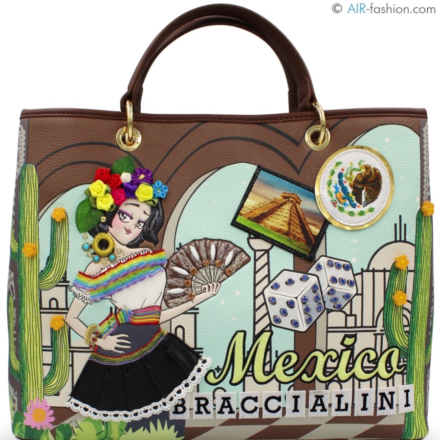 Sacs Pour Dames Braccialini | Braccialini Postcards Tote Sac A Main, Sur Le Theme Des Courses Automobiles A Monte Carlo B17371-Yy-818-Uni