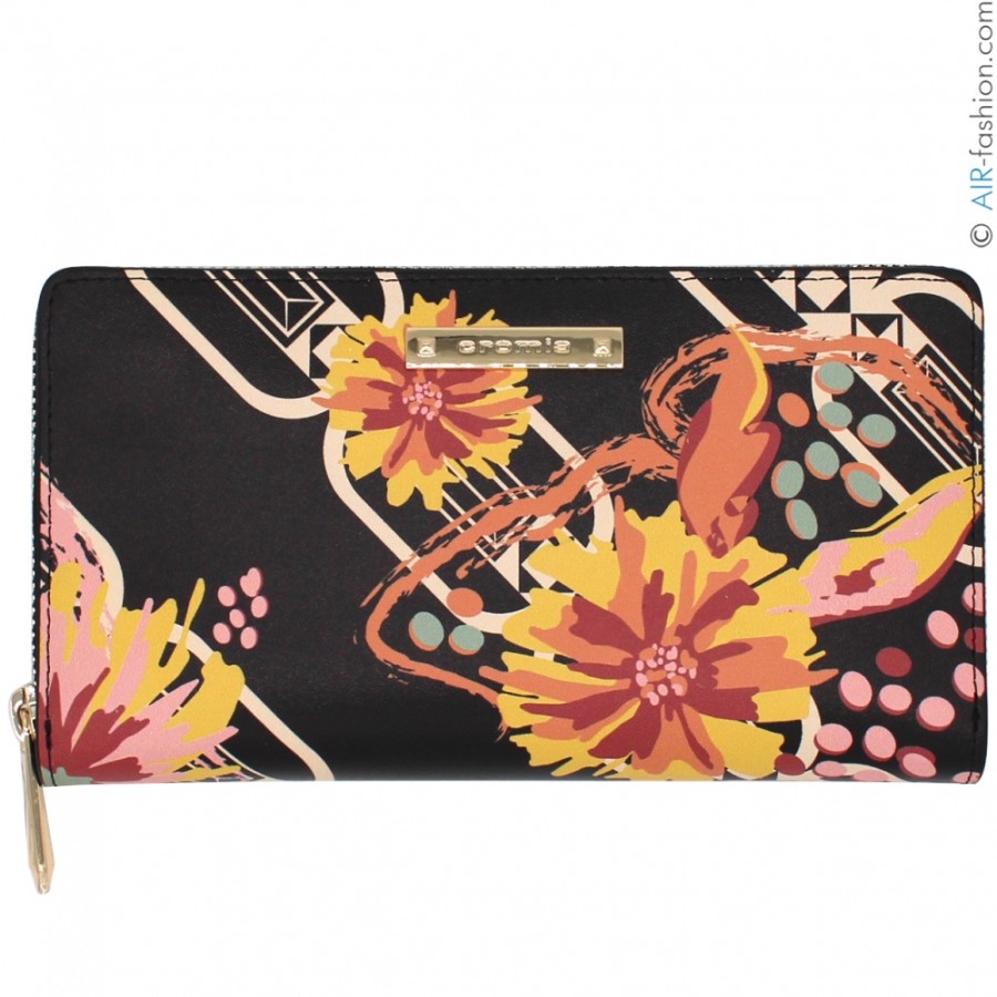 Accessoires Pour Dames Cromie | Portefeuille Multi-Poches Cromia En Cuir Avec Motif Floral, Fabrique En Italie 2641301