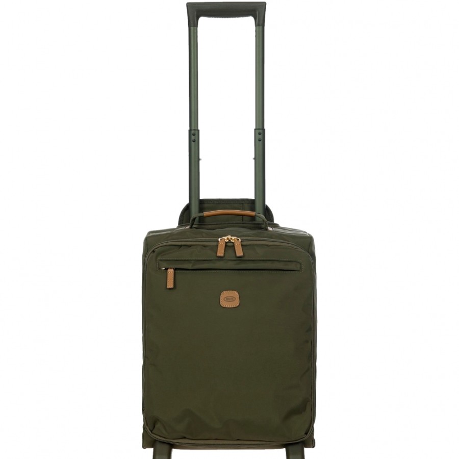 Bagages : Sacs De Voyage Et Valises LES BRIC | Bric'S X-Collection Coffre A Roulettes Souple En Nylon Vert Olive, Xs Bxl58103.078