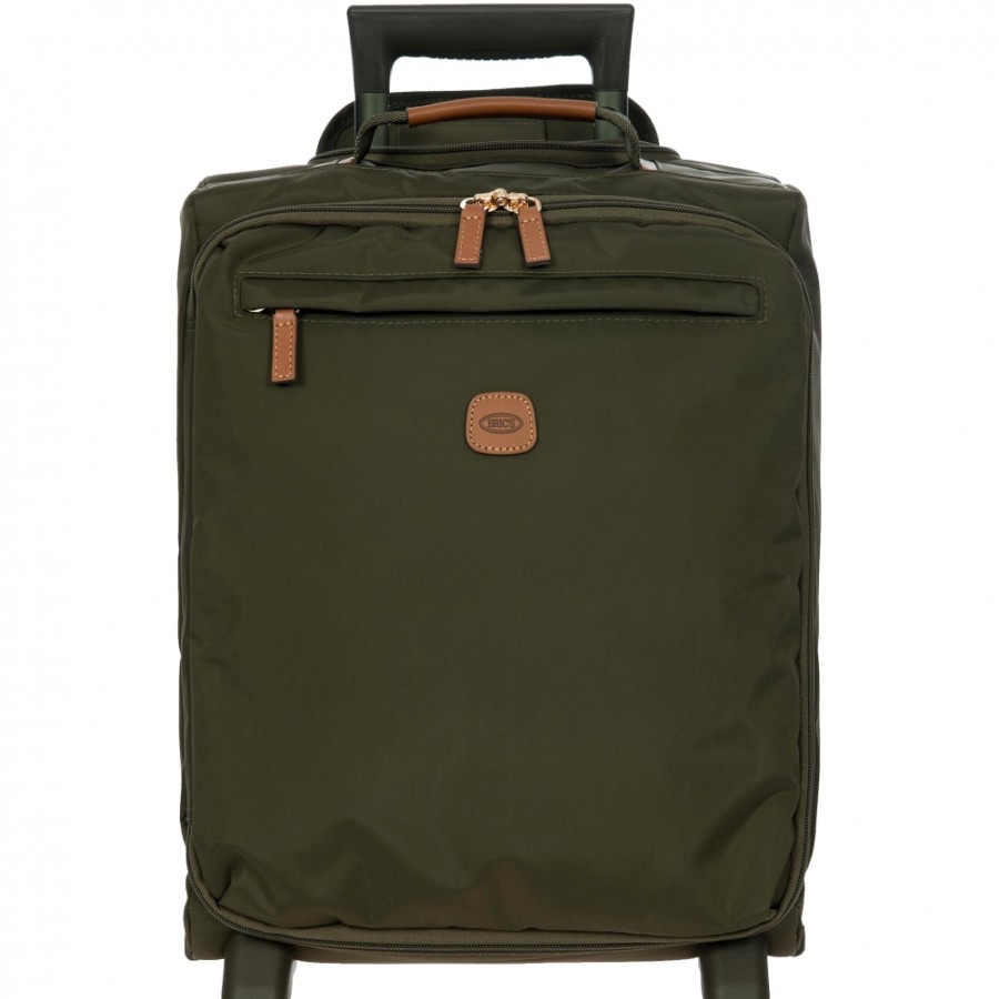 Bagages : Sacs De Voyage Et Valises LES BRIC | Bric'S X-Collection Coffre A Roulettes Souple En Nylon Vert Olive, Xs Bxl58103.078