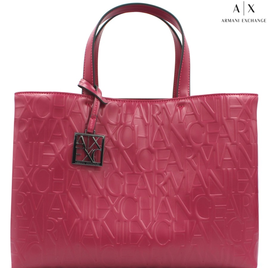 Sacs Pour Dames échange Armani | Armani Exchange Sac Fourre-Tout Avec Motif De Logos En Relief, Couleur Framboise 942646Cc793122175