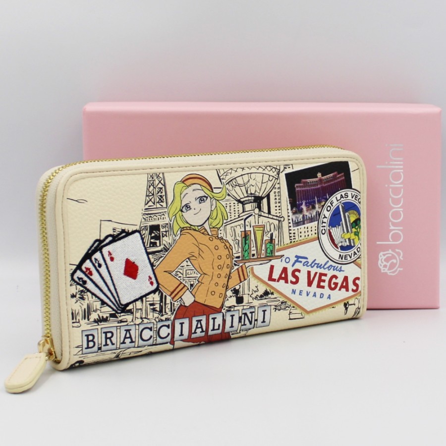 Accessoires Pour Dames Braccialini | Braccialini Cartes Postales Portefeuille Zippe, Theme Casino A Las Vegas B17378_126-Ca-818-Uni