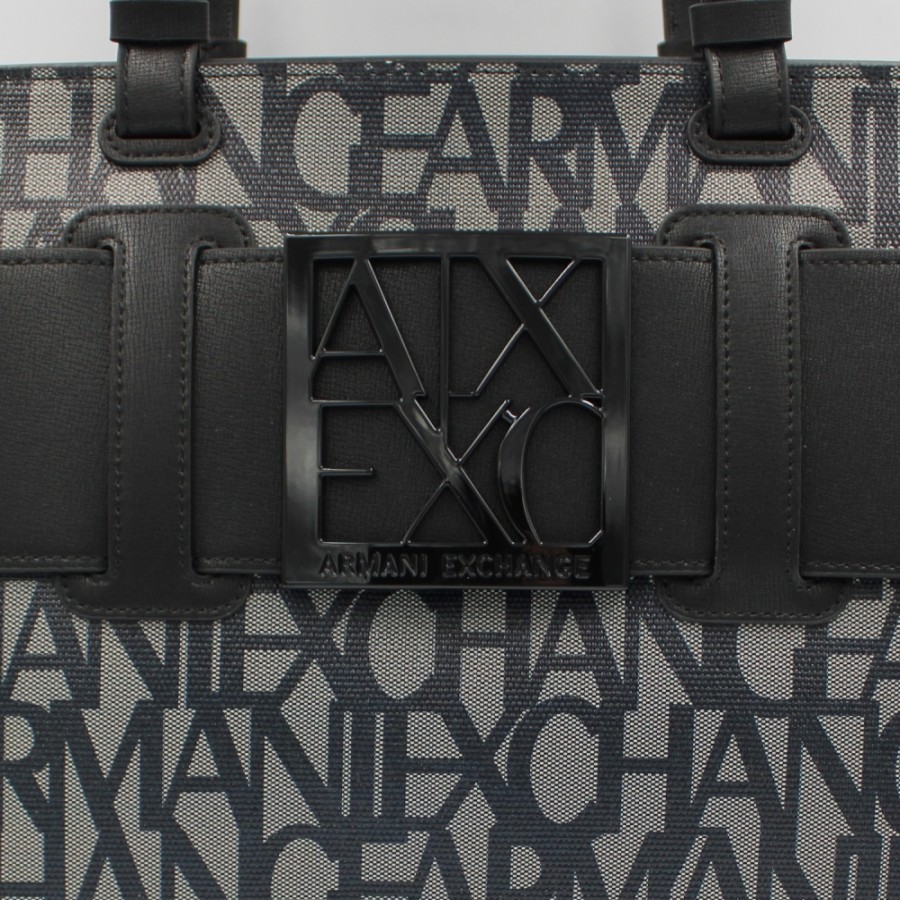 Sacs Pour Dames échange Armani | Sac A Main Armani Exchange, Avec Motif Logos Noir-Gris 9426893F742100850