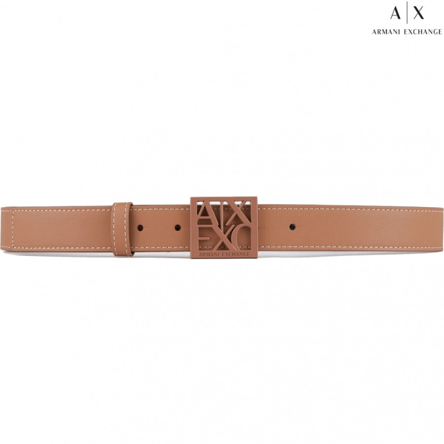 Accessoires Pour Dames échange Armani | Armani Exchange Ceinture Femme Avec Boucle Carree, Couleur Ocre 9411300A874109352