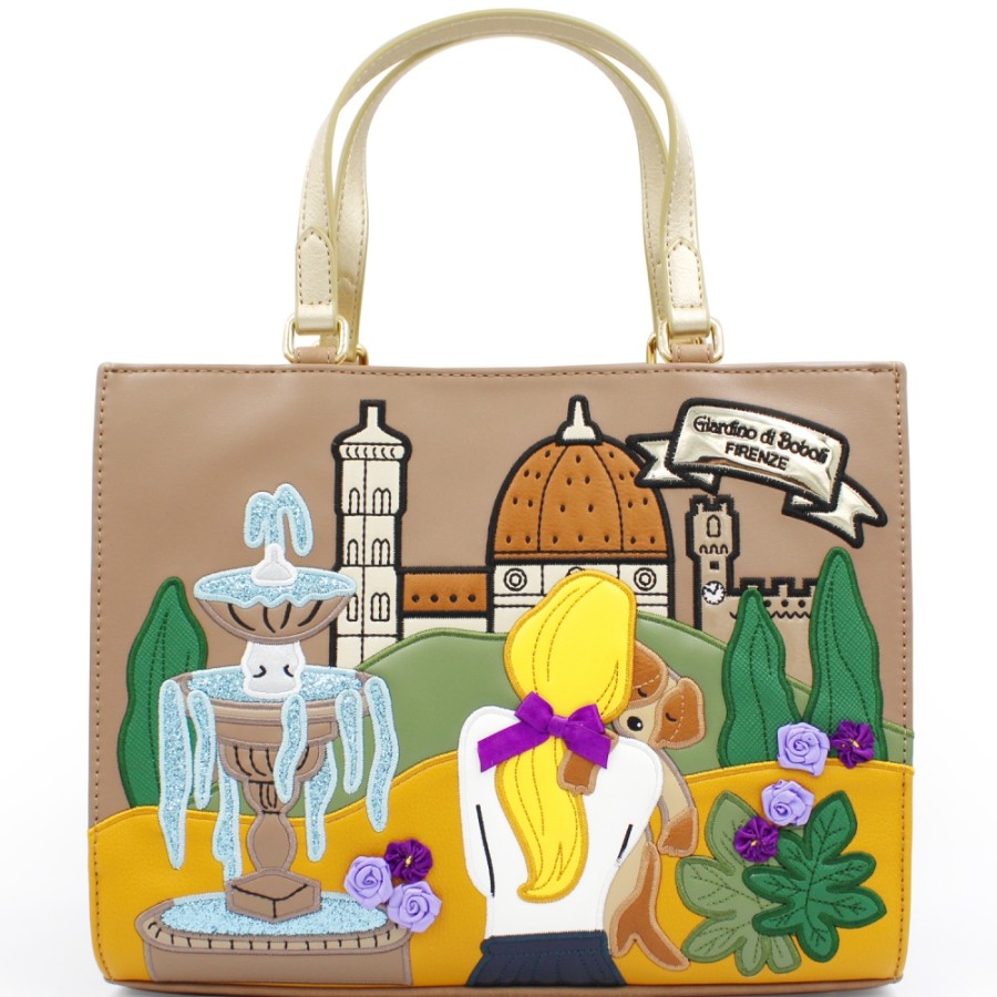 Sacs Pour Dames Braccialini | Sac Fourre-Tout Braccialini Avec Image De Collage De Florence En Style Dessin Anime B14810