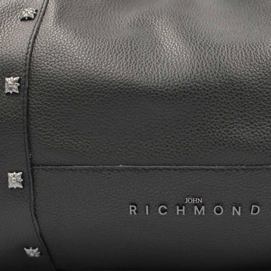 Sacs Pour Dames John Richmond | Sac Fourre-Tout John Richmond En Cuir Veritable Noir, Fabrique En Italie Jr-W-1071