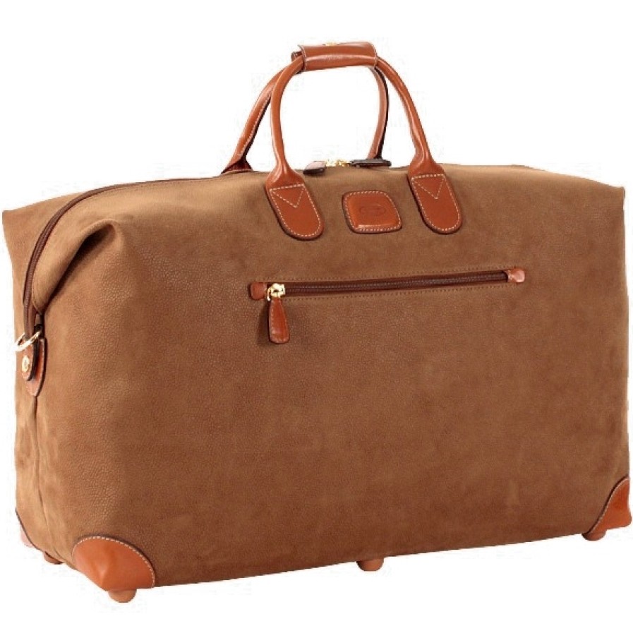 Bagages : Sacs De Voyage Et Valises LES BRIC | Bric'S Life Grand Sac De Voyage En Tissu Et Cuir Resistant Couleur Camel Blf20202.216