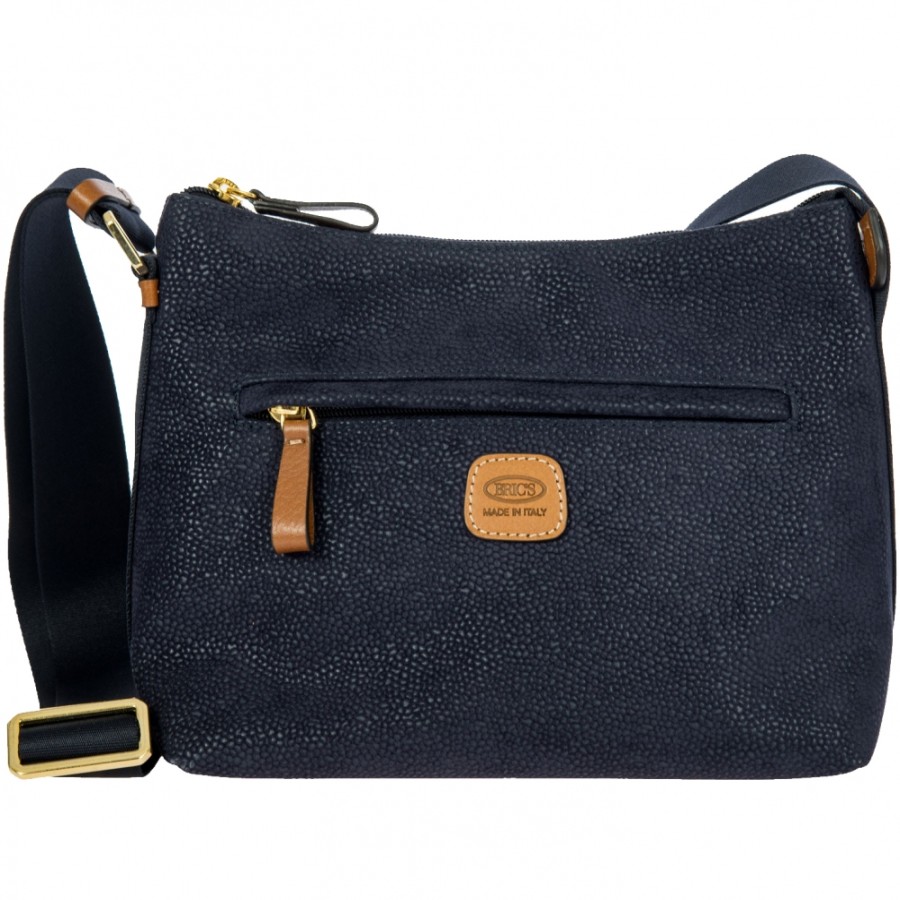 Sacs Pour Dames LES BRIC | Bric'S Life Petit Sac Bandouliere Bleu Marine En Tissu Resistant Fabrique En Italie Blf05802.396