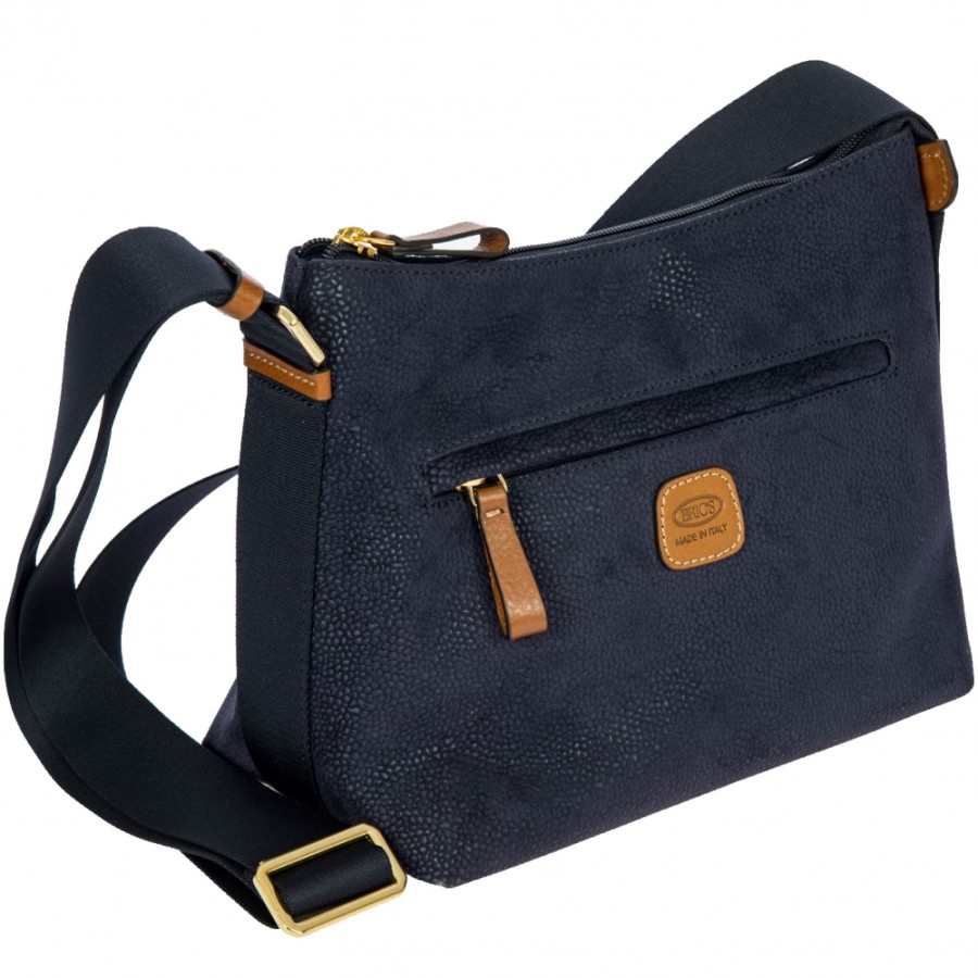 Sacs Pour Dames LES BRIC | Bric'S Life Petit Sac Bandouliere Bleu Marine En Tissu Resistant Fabrique En Italie Blf05802.396