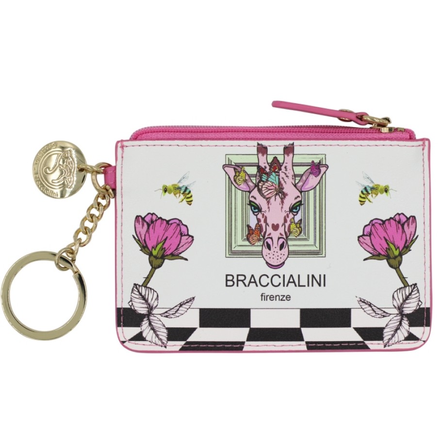 Accessoires Pour Dames Braccialini | Braccialini Porte-Cles Avec Pochette Avec Fermeture Eclair, Theme Animal Fantasy B13799