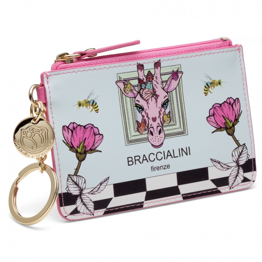 Accessoires Pour Dames Braccialini | Braccialini Porte-Cles Avec Pochette Avec Fermeture Eclair, Theme Animal Fantasy B13799