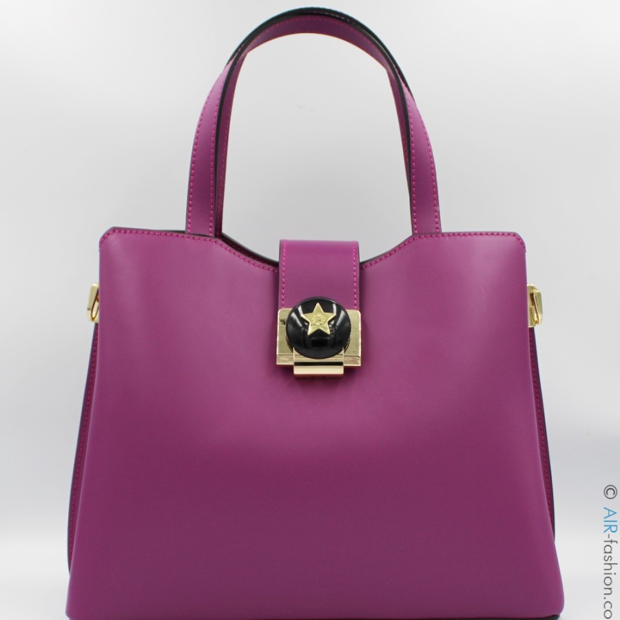 Sacs Pour Dames M*BRC | M*Brc Sac A Main En Cuir Fuchsia + Echarpe En Cadeau, Fabrique En Italie F230_Amarena