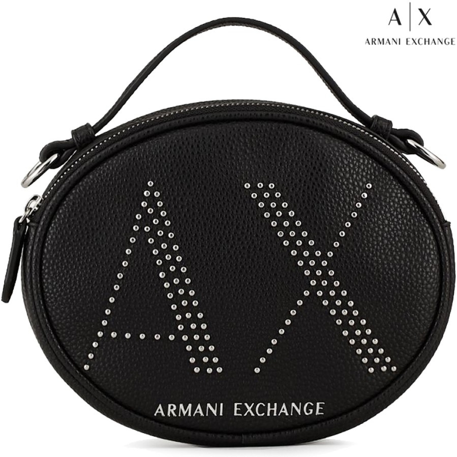 Sacs Pour Dames échange Armani | Armani Exchange Sac A Bandouliere Noir Avec Logo A|X De Rivets 942656-Cc284-Noir