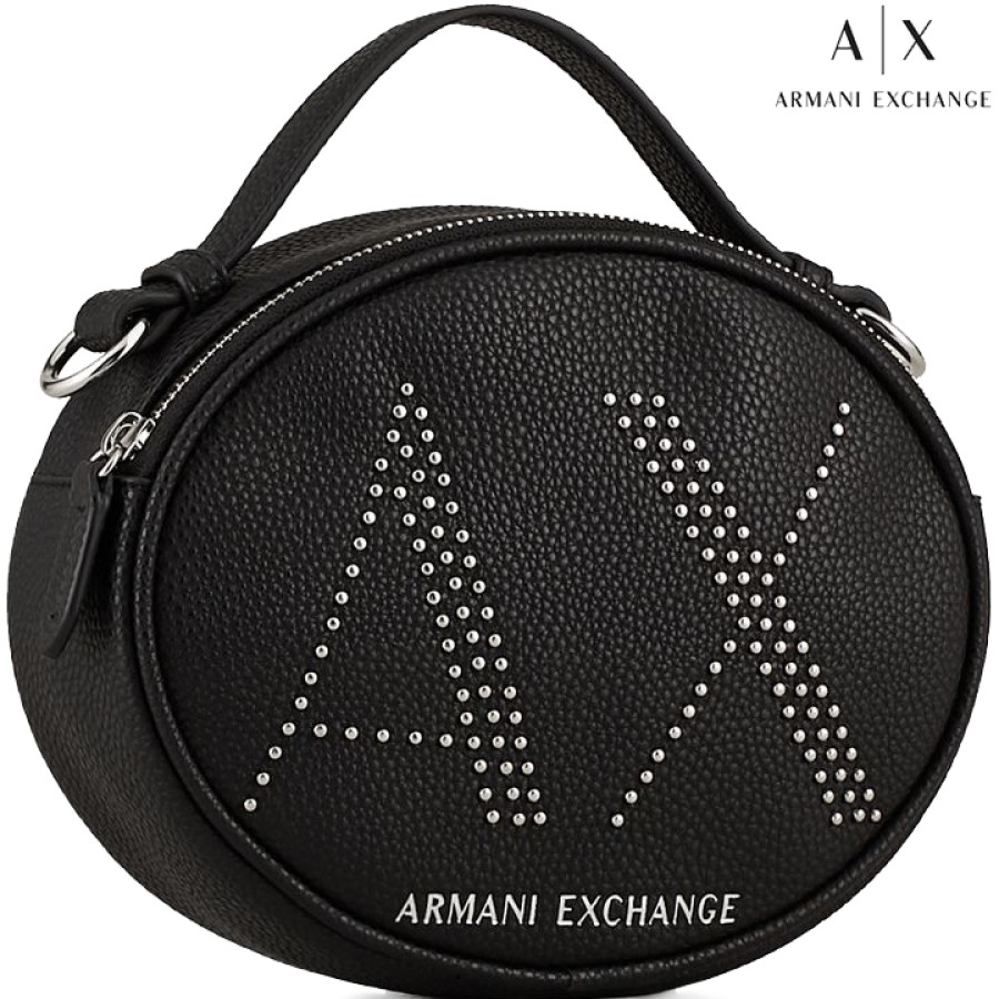 Sacs Pour Dames échange Armani | Armani Exchange Sac A Bandouliere Noir Avec Logo A|X De Rivets 942656-Cc284-Noir