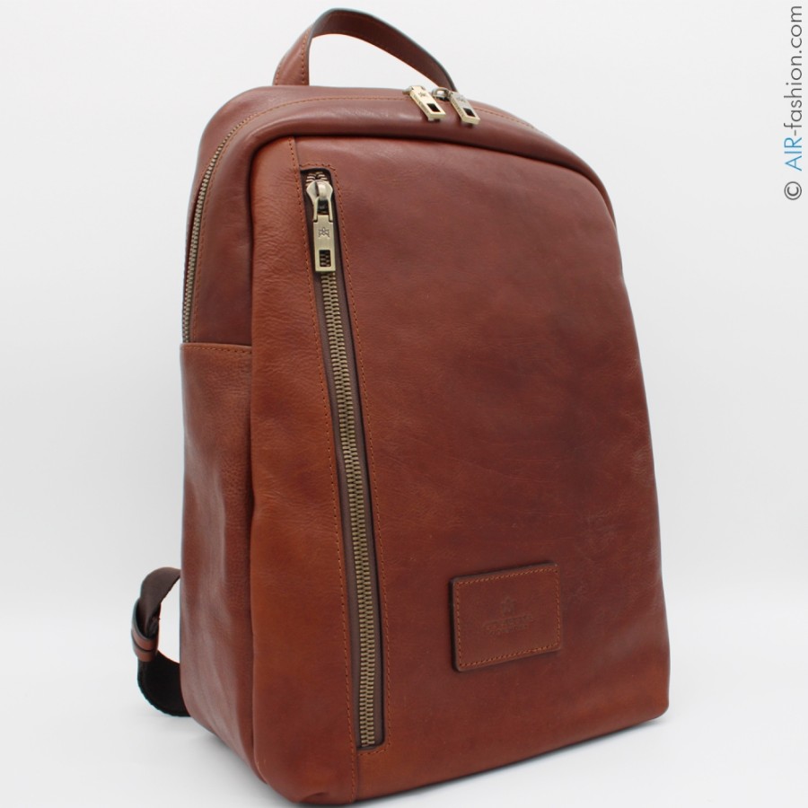 Sacs Pour Hommes Cuoieria Fiorentina | Cuoieria Fiorentina Sac A Dos En Cuir Tanne Vegetal Marron Pour Homme, Fabrique En Italie B000005720040