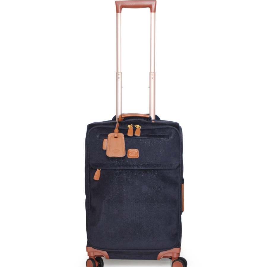 Bagages : Sacs De Voyage Et Valises LES BRIC | Bric'S Life Coffre A Roulettes Souple Cote Bleu Fonce, 4 Roues, S 21 Blf58117.396