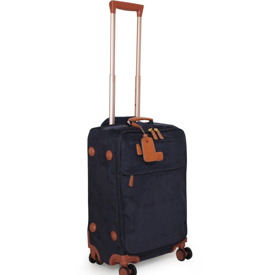 Bagages : Sacs De Voyage Et Valises LES BRIC | Bric'S Life Coffre A Roulettes Souple Cote Bleu Fonce, 4 Roues, S 21 Blf58117.396