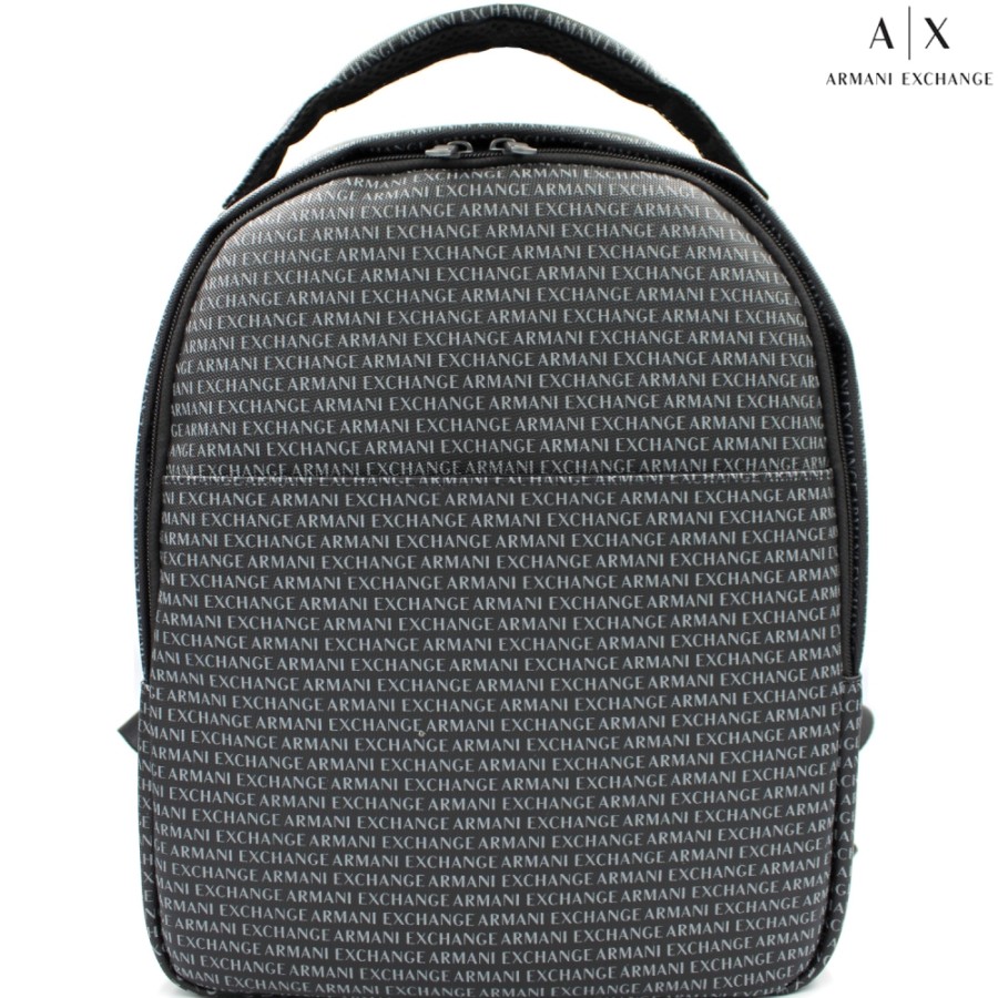 Sacs Pour Hommes échange Armani | Armani Exchange Sac A Dos Noir Moderne Pour Hommes Avec Logos Contrastes 952083-Cc012-Black