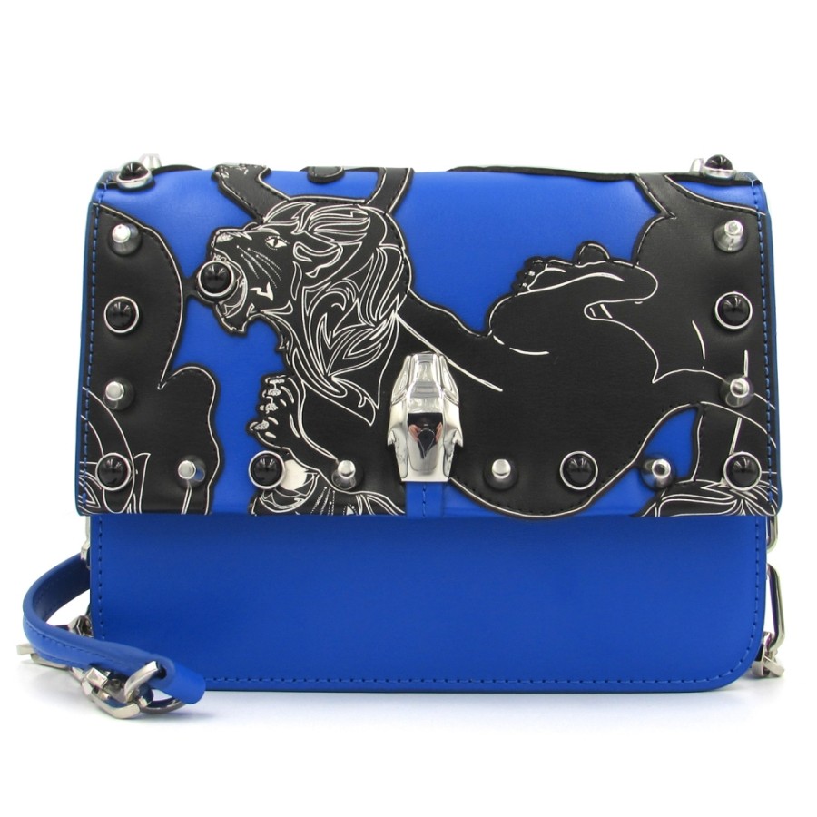 Sacs Pour Dames CLASSE Cavalli | Cavalli Class Mini Sac Bleu Avec Application De Lion Dans Le Style Grec Ancien C83Pwcrr0052080