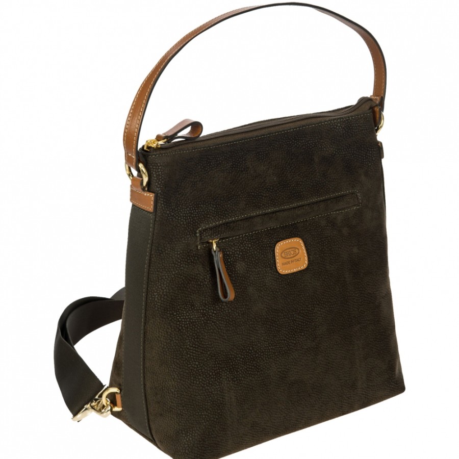 Sacs Pour Dames LES BRIC | Sac A Dos Bric'S Life Pour Femme, Couleur Olive, Fabrique En Italie Blf05807.378