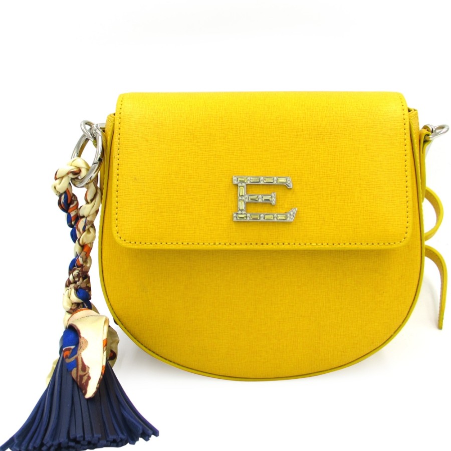 Sacs Pour Dames ERMANNO Ermanno Scervino | Ermanno Ermanno Scervino Elegant Sac A Bandouliere En Cuir Jaune Fabrique En Italie 12400316