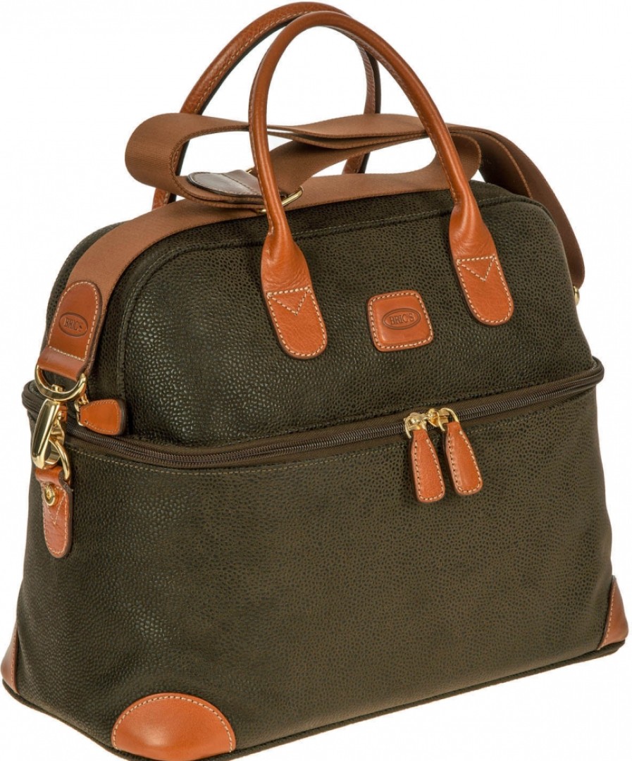 Bagages : Sacs De Voyage Et Valises LES BRIC | Bric'S Life Sac Fourre-Tout Avec Trousse De Beaute Superieure En Materiau Resistant De Couleur Olive Blf02530.378