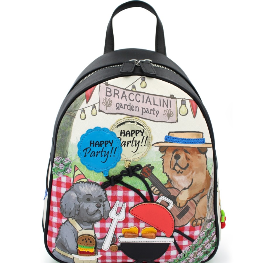 Sacs Pour Dames Braccialini | Braccialini Sac A Dos Creatif Pour Femme Avec Application De Chiens Lors D'Une Soiree Barbecue B14822