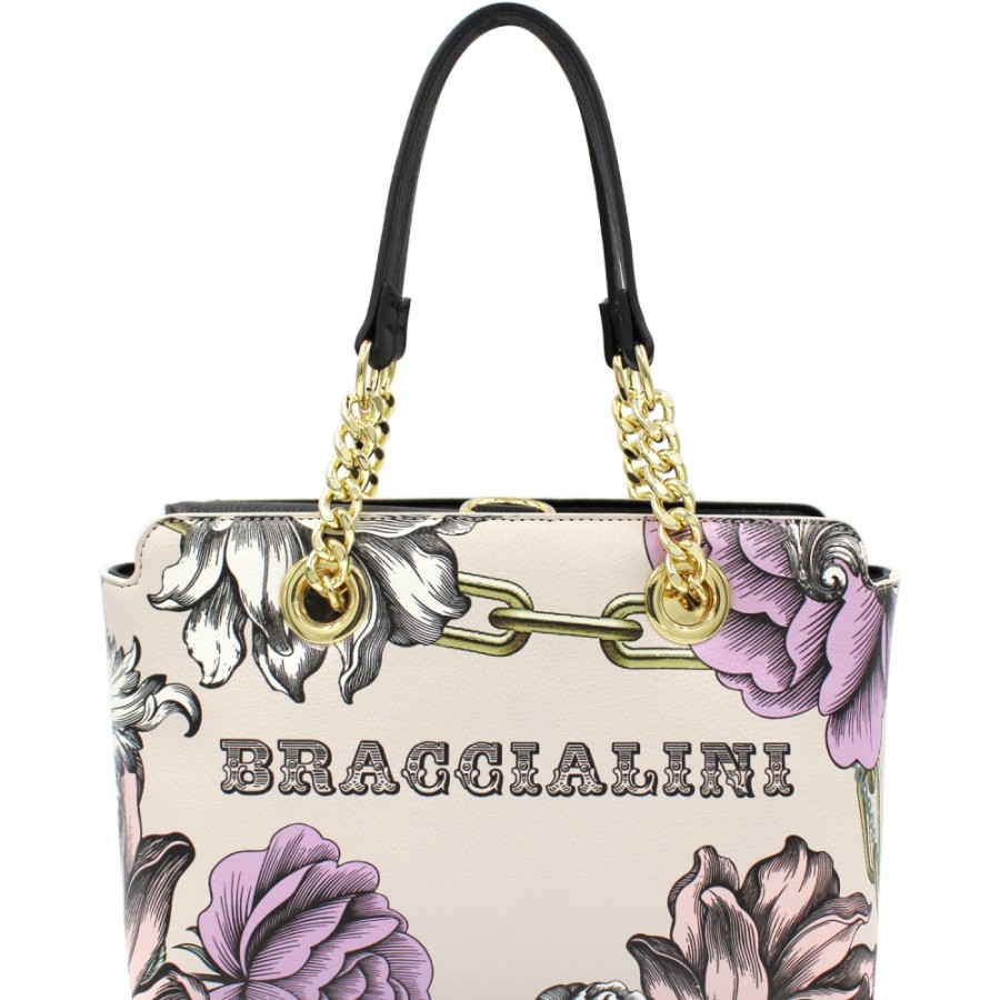 Sacs Pour Dames Braccialini | Braccialini Petit Sac Avec Imprime Roses, Couleur Poudre B14301