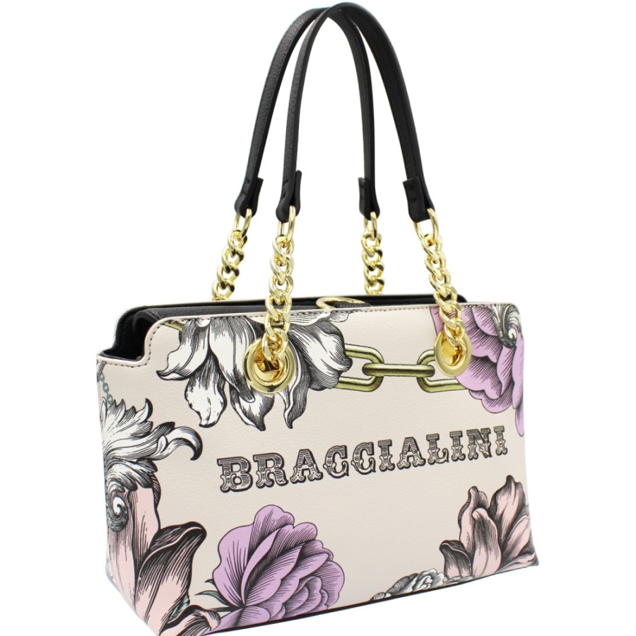 Sacs Pour Dames Braccialini | Braccialini Petit Sac Avec Imprime Roses, Couleur Poudre B14301