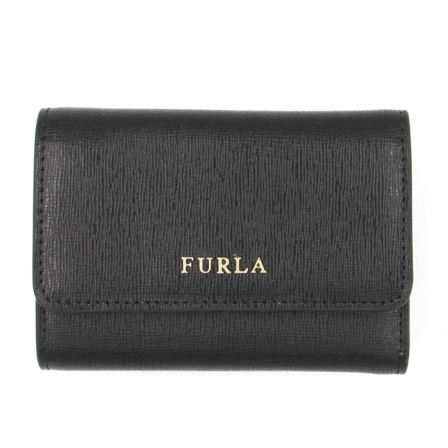 Accessoires Pour Dames FURLA | Furla Babylon Mini Portefeuille En Cuir Noir 1000386